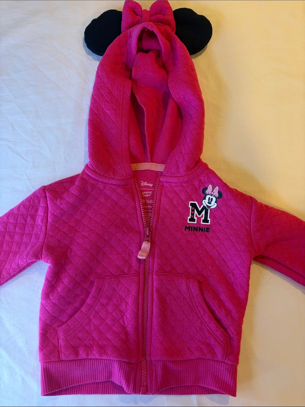 Disney Hot Pink Minnie Quilted Hoodie with Ear Hood